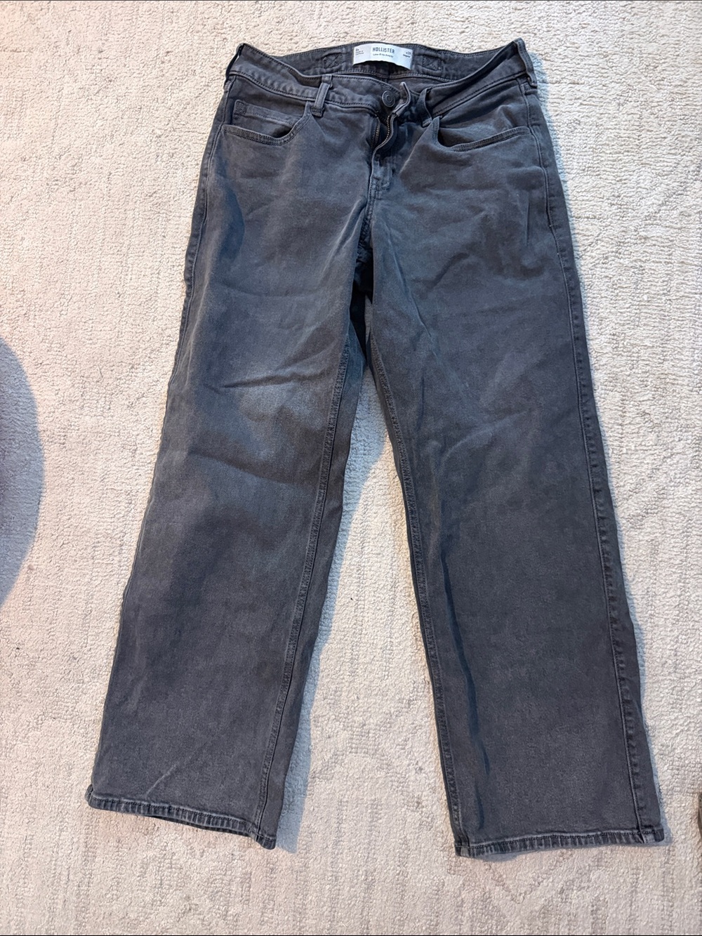 Hollister Charcoal Gray Straight-Leg Jeans